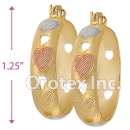 EH023 Gold Layered Tri-color Hoop Earrings