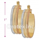 EH025 Gold Layered Tri-color Hoop Earrings
