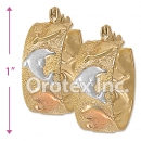 EH026 Gold Layered Tri-color Hoop Earrings