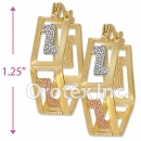EH028 Gold Layered Tri-color Hoop Earrings