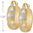 EH033 Gold Layered Tri-color  Hoop Earrings