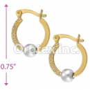 EH036 Gold Layered Two Tone Hoop Earrings