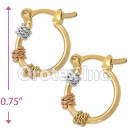 EH039 Gold Layered Tri-color Hoop Earrings