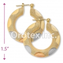 EH041 Gold Layered Tri-color Hoop Earrings