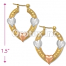 EH042 Gold Layered Tri-color Hoop Earrings