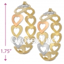 EH046 Gold Layered Tri-Color Hoop Earrings