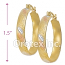EH051 Gold Layered Tri-color Hoop Earrings