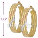 EH052 Gold Layered Tri-color Hoop Earrings
