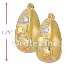 EH053 Gold Layered Tri-color Hoop Earrings