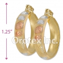 EH054 Gold Layered Tri-color Hoop Earrings