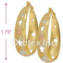 EH058 Gold Layered Tri-color Hoop Earrings