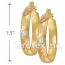 EH059 Gold Layered Tri-color Hoop Earrings