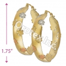 EH075 Gold Layered Tri-color Hoop Earrings
