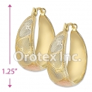 EH080 Gold Layered Tri-Color Hoop Earrings