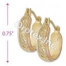EH085 Gold Layered Tri-color Hoop Earrings