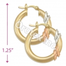 EH090 Gold Layered Tri-color Hoop Earrings