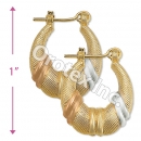EH092 Gold Layered Tri-color Hoop Earrings