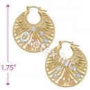 EH096 Gold Layered Tri-color Hoop Earrings