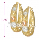 EH098 Gold Layered Tri-Color Hoop Earrings