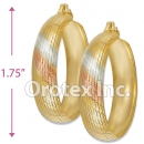EH101 Gold Layered Tri-Color Hoop Earrings
