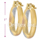 EH106 Gold Layered Tri-color Hoop Earrings