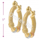 EH112 Gold Layered Tri-Color Hoop Earrings