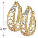 EH120 Gold Layered Tri-Color Hoop Earrings