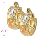EH123 Gold Layered Tri-Color Hoop Earrings