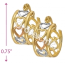 EH125 Gold Layered Tri-Color Hoop Earrings