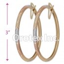 EH135 Gold Layered Tri-Color Hoop Earrings