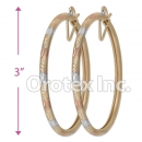 EH136 Gold Layered Tri-Color Hoop Earrings