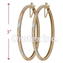 EH139 Gold Layered Tri-Color Hoop Earrings