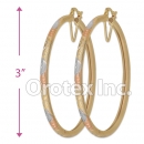 EH142 Gold Layered Tri-Color Hoop Earrings