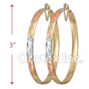 EH145 Gold Layered Tri-Color Hoop Earrings