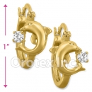 EH286 Orotex Gold Layered Fancy CZ Huggies Earrings