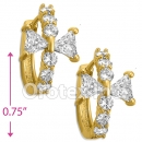 EH287 Orotex Gold Layered Fancy CZ Huggies Earrings