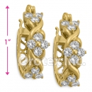 EH288 Orotex Gold Layered Fancy CZ Huggies Earrings