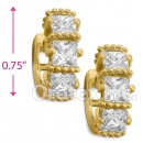 EH289 Orotex Gold Layered Fancy CZ Huggies Earrings