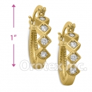 EH290 Orotex Gold Layered Fancy CZ Huggies Earrings