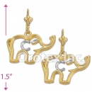 EL001 Gold Layered Two Tone Long Earrings