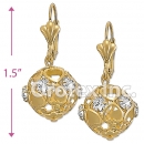 EL004 Gold Layered CZ Long Earrings