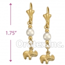 EL010 Gold Layered Pearl Long Earrings