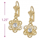 EL017 Gold Layered CZ Long Earrings