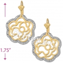 EL041 Gold Layered Two Tone Long Earrings