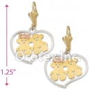 EL058 Gold Layered Tri-Color Long Earrings
