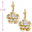 EL060 Gold Layered CZ Long Earrings