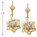 EL078 Gold Layered CZ Long Earrings