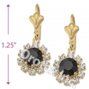 EL087 Gold Layered CZ Long Earrings