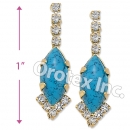 EL092 Gold Layered CZ Long Earrings