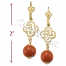 EL094 Gold Layered  Long Earrings